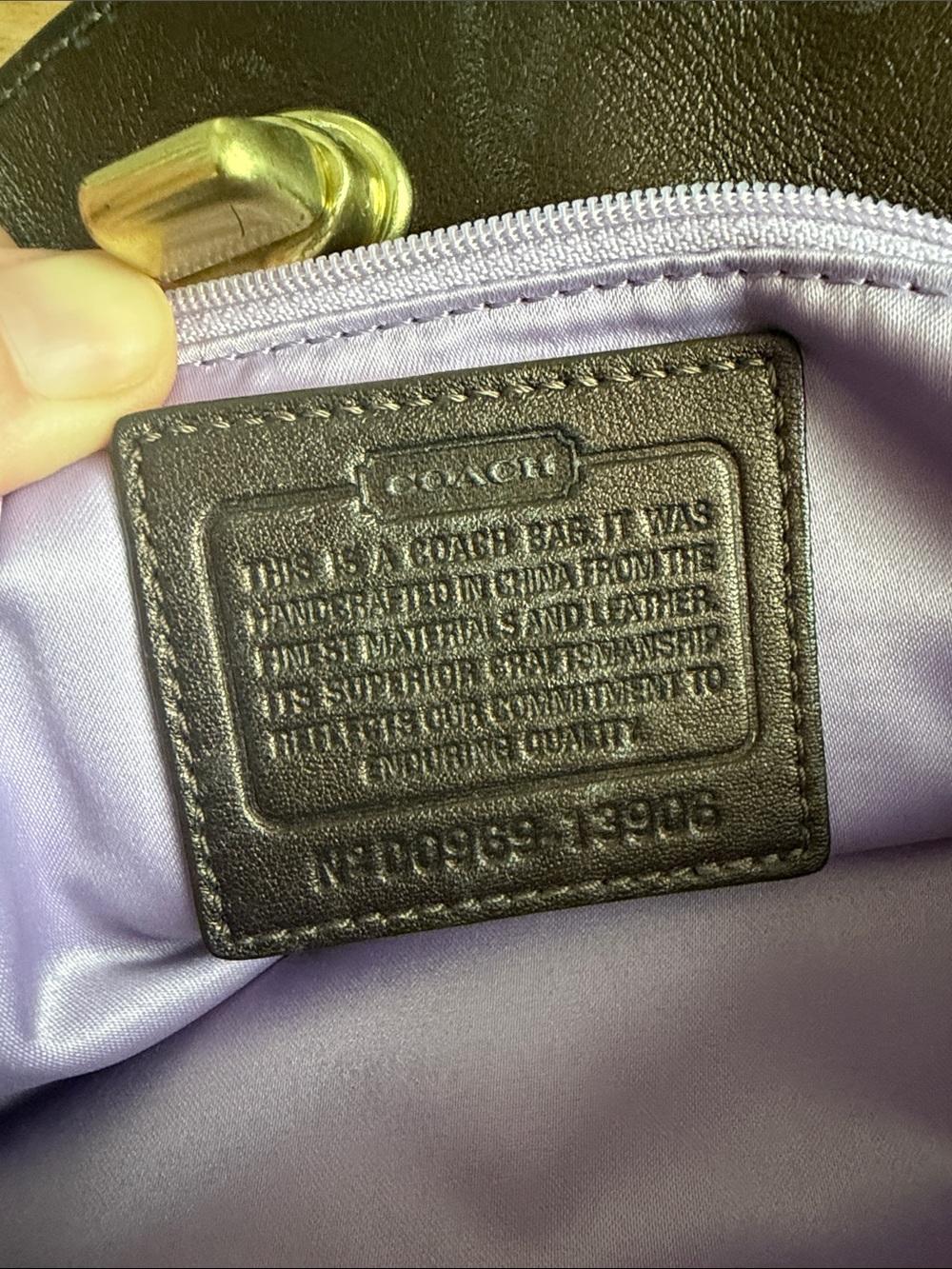 Coach Dark Brown Signature Shoulder Bag with Gold Hardware - Picture 2 of 4